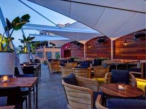 Fabric architecture for restaurant patios